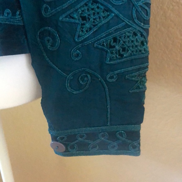 Sandy Starkman Appliqué Jacket 100% Silk - Picture 8 of 12